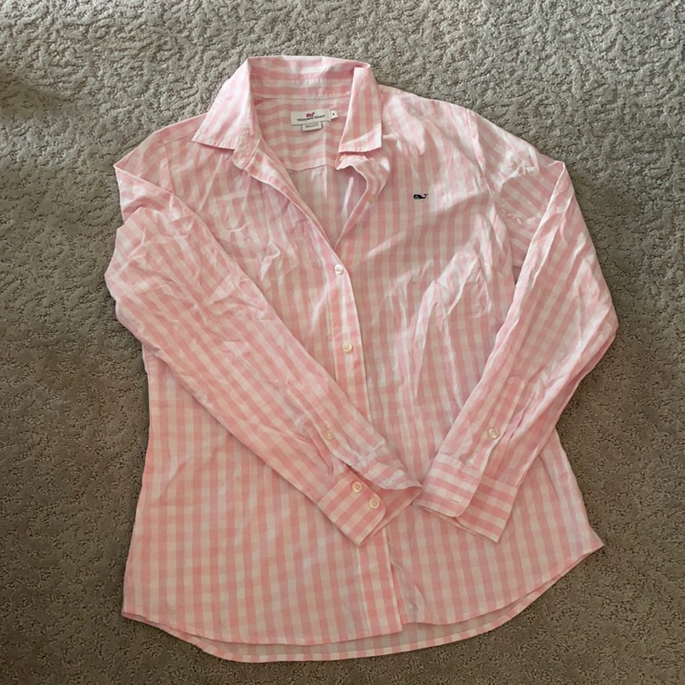 Button up checkered women’s top